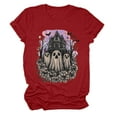 thumbnail image 4 of CAUYDY Plus Size Halloween Shirt for Women Cute Ghost Graphic T-Shirt Fall Pumpkin Casual Short Sleeve Party Tee Top(Red,XXL), 4 of 5