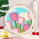 thumbnail image 5 of Kit de bordado de hilo grueso | Serie de diseño de flores | Juego de agujas de perforación DIY con herramientas e hilo | Incluye lienzo de 20 cm, aguja, instrucciones paso a paso | Regalo de, 5 of 6