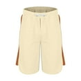 thumbnail image 4 of CaComMARK PI Shorts for Men Waffle Athletic Running Shorts Fashion Casual Drawstring Elastic Printing Design with Pockets Shorts Khaki 12(3XL), 4 of 5