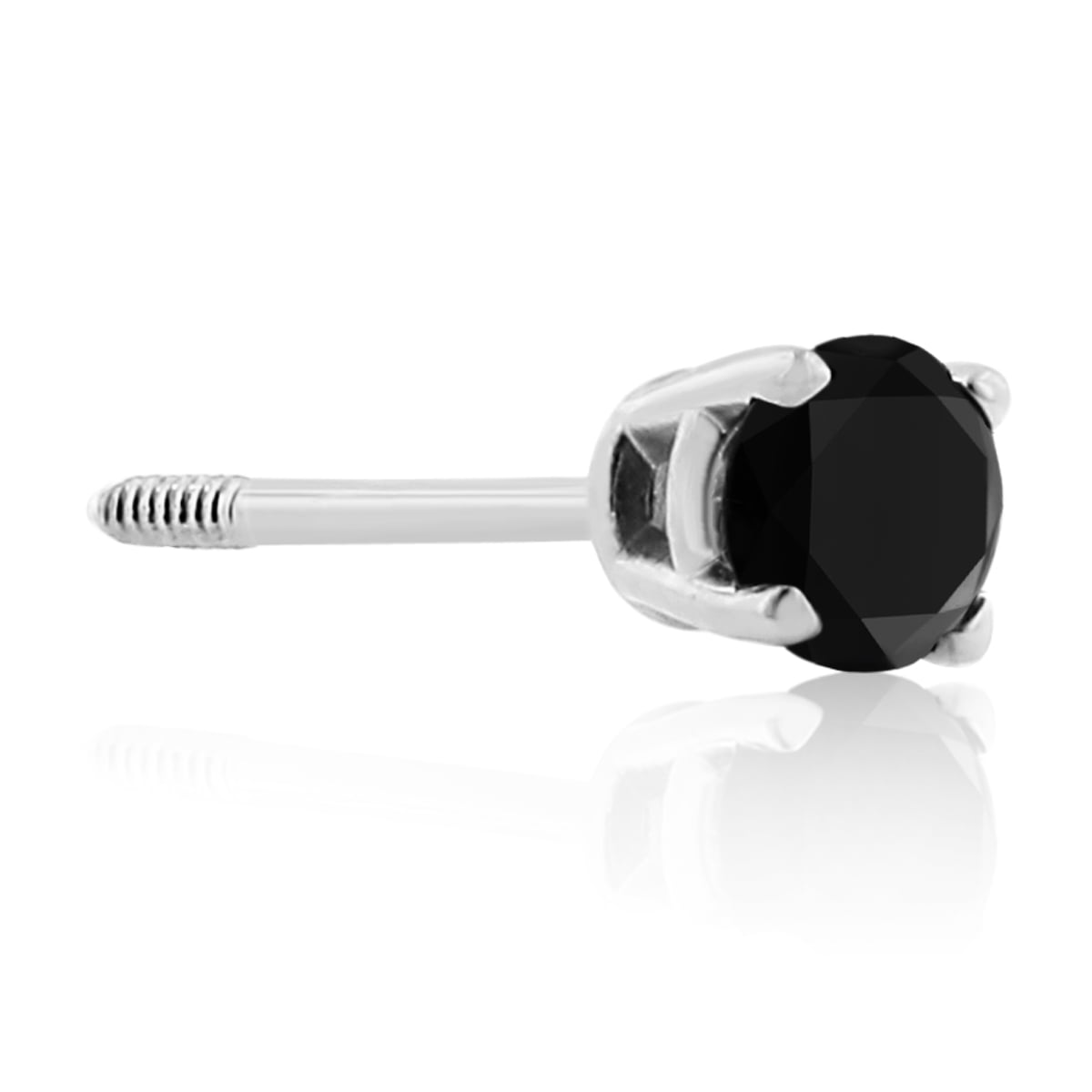 SuperJeweler 1/3ct Black Diamond Stud Earrings in White Gold for Women