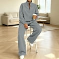 thumbnail image 5 of successthop Sweatsuits for Women with Zipper 2 Piece Long Sleeve Sweatshirt Fleece Sweatpant Solid Tracksuit with Pocket, 5 of 6