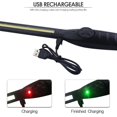 thumbnail image 3 of Luz de trabajo LED, luz de trabajo recargable plegable con base magnética y gancho, linterna giratoria de 360°, cable USB para reparación de automóviles, hogar, garaje, Rojo Verde, 3 of 5