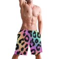thumbnail image 5 of Dailycode Men's Quick Dry Swim Trunks Beach Shorts Casual Summer Board Shorts with Pockets, Glitter Leopard Print, 5 of 8