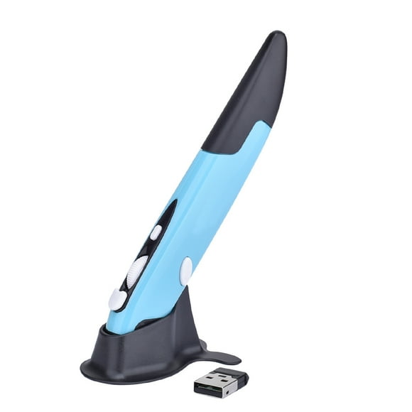 2.4GHz Wireless Optical Pen Ergonomic Pen with Adjustable 500/1000DPI Plug and Play Wide Compatibility Blue