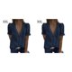 thumbnail image 4 of Sonducket Camiseta de mujer Verano con cuello en V Color sólido Lavable Blusa suelta de encaje Citas de viaje Fiesta de deportes al aire libre Azul oscuro XXL 2piezas, 4 of 6