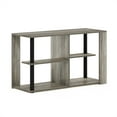 thumbnail image 2 of Furinno Romain Narrow Coffee Table with Shelves, French Oak/Black, 2 of 6