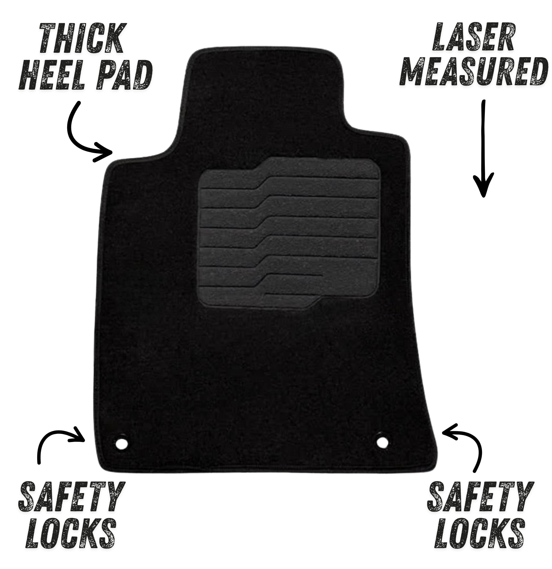Carpet Floor Mats Fit for 2019 to 2025 Nissan Altima with Driver Heel Pad, Safety Locks, Front and Rear Set, Black