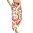 thumbnail image 2 of Disketp Firefighter Icons Print Women'S Comfy Pajama Pants Casual Drawstring Palazzo Lounge Wide Leg Pants, 2 of 9