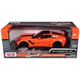 thumbnail image 4 of 2019 Chevrolet Corvette ZR1 Orange with Black Accents 1/24 Diecast Model Car by Motormax, 4 of 4