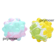 Pxymoer 2 Pack Pop Stress Ball Fidget Toy Silicone Decompression Toy Stretchy Balls Relief Squeezing Push Bubble it Anti Anxiety Sensory Game Balls Alleviate Tension Gift Kids Boys Girls 3D Funny