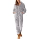 thumbnail image 2 of Mono de lana de Coral de talla grande para mujer, pijamas de Navidad, pijamas de una pieza, ropa de dormir cálida con capucha para mujer, Invierno, 2 of 4