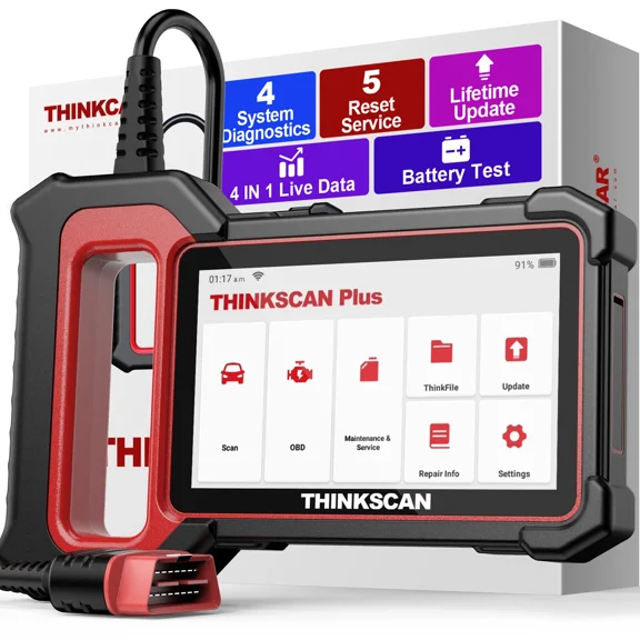 Open Box [Resold] ThinkCar Thinkscan Plus S6 OBD2 Scanner, Automotive ABS SRS AT Engine Diagnosis Diagnostic Tool with 5 Reset Service, EPB/SAS/TPMS/ETS/Oil Reset, OBDII Car Code Reader, Lifetime Free Update