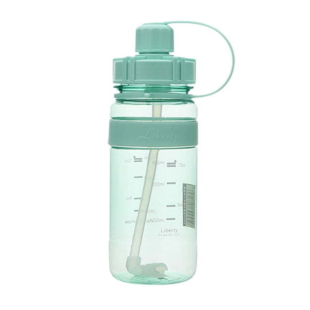 Botella de deporte de viaje al aire libre para niños y estudiantes con correa de vaso de agua de plástico con espacio de paja para PC Wmkox8yii jkg6045
