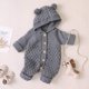 thumbnail image 3 of Newborn Baby Boy Girl Bear Ear Knitted Romper Jumpsuit Hooded Sweater Outfit Set 6-12monate, 3 of 4