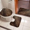 thumbnail image 5 of Dark Brown Wood Texture Bathroom Rugs Set Vintage Farmhouse Ombre Wood Grain Non Slip Absorbent Soft Bath Mats 3 Piece Set with Bathroom Rug, U-Shaped Floor Mat, Toilet Seat Cover Small Size, 5 of 9