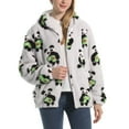 thumbnail image 2 of SWSMCLT Women's Long Sleeve Fuzzy Coat Hoodie Winter Pocket Sweatshirt Full Zip Top Hooded Fleece Fuzzy Cute Avocado X-Large, 2 of 4