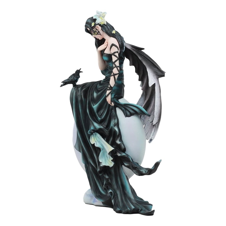 Ebros Large Gothic Lunar Eclipse Raven Fey Fairy Statue 11