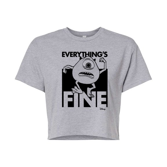 Monsters Inc. - Everythings Fine  - Juniors Cropped Cotton Blend T-Shirt