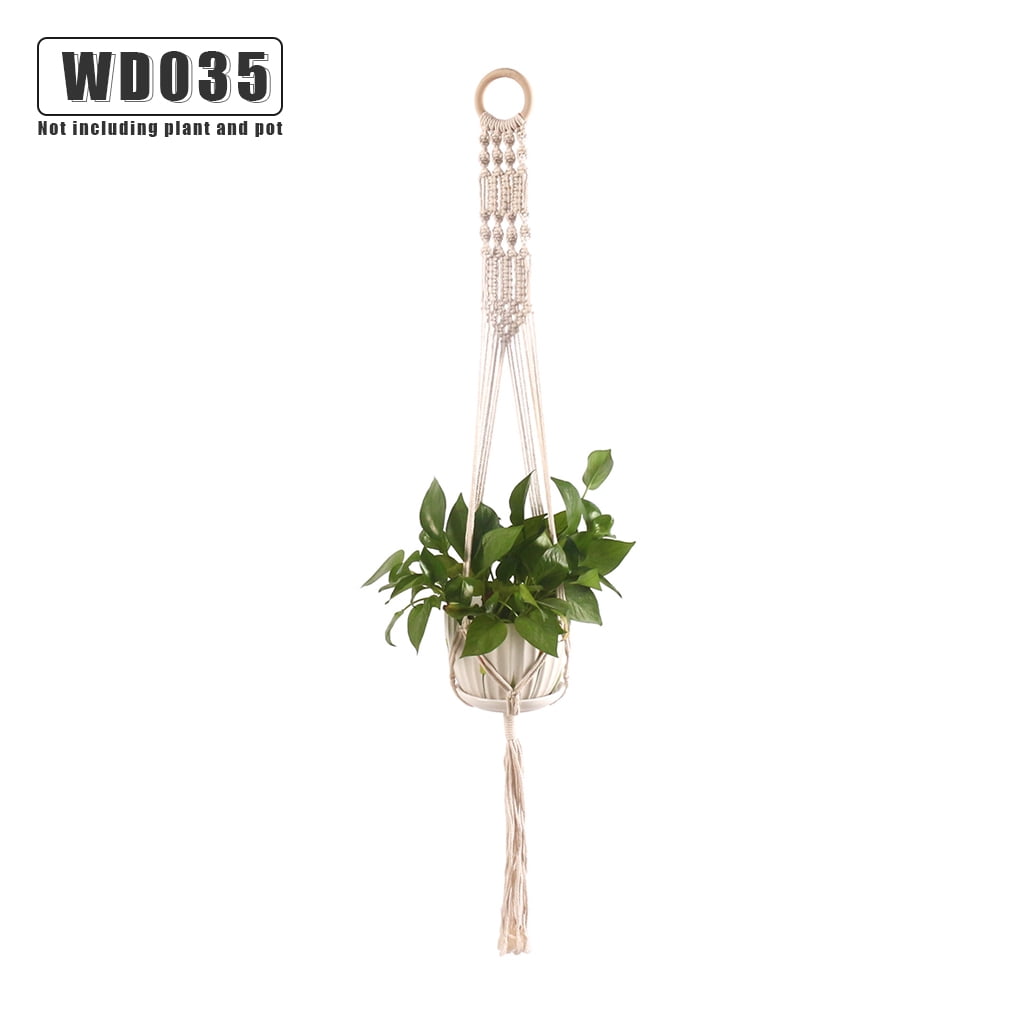 Macrame Plant Flower Hanger Vintage Cotton Rope Hanging Basket Pot Holder 1pc