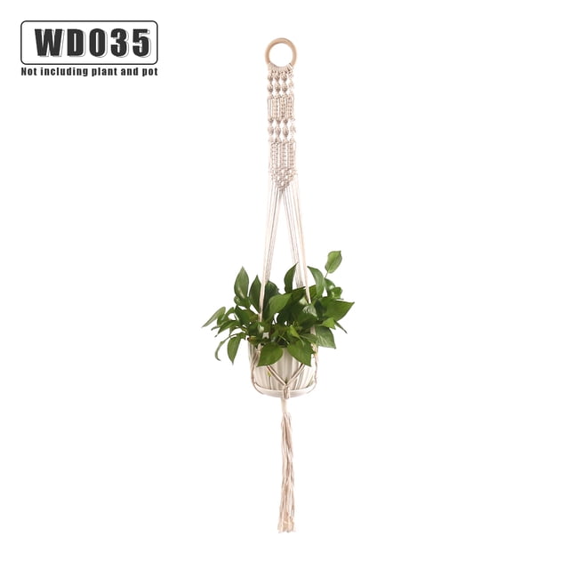 Toystoory Cestas colgantes 100 hechas a mano, soporte para plantas, macramé, colgador de plantas, maceta para colgar en la pared interior, soporte para Jardín y Patio No.35 Toystoory HA001777-35