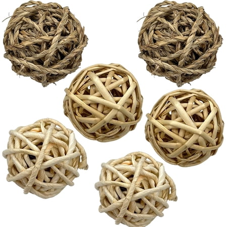 Xiangyi 6 Pcs Small Animal Chew Ball Toy Rabbit Rolling Activity Play Balls Pet Cage Entertainment Accessories for Hamster Guinea Pigs Gerbil Chinchilla Hedgehog Teeth Grinding Gnawing