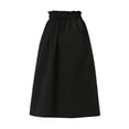 thumbnail image 1 of Falda de algodón de cintura elástica Allegra K vintage campesina para mujer Negro XS, 1 of 7