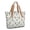 Jack Russell Terrier and Dog Paw Print, variant on Schnauzer and Roses Cream Pattern Large Tote Bag for Women, Polyester Roomy Beach Bag with Pockets and Zipper, Water Resistant Gifts Ideas for Women Men