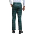 thumbnail image 3 of Pantalones de traje clásicos de ajuste regular de cuadros para hombre Inspire Chic, con frente plano y cintura elástica, 38 verde, 3 of 5