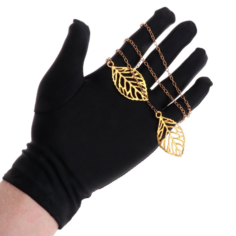 Extra Long Black Cotton Beaded Grip Gloves