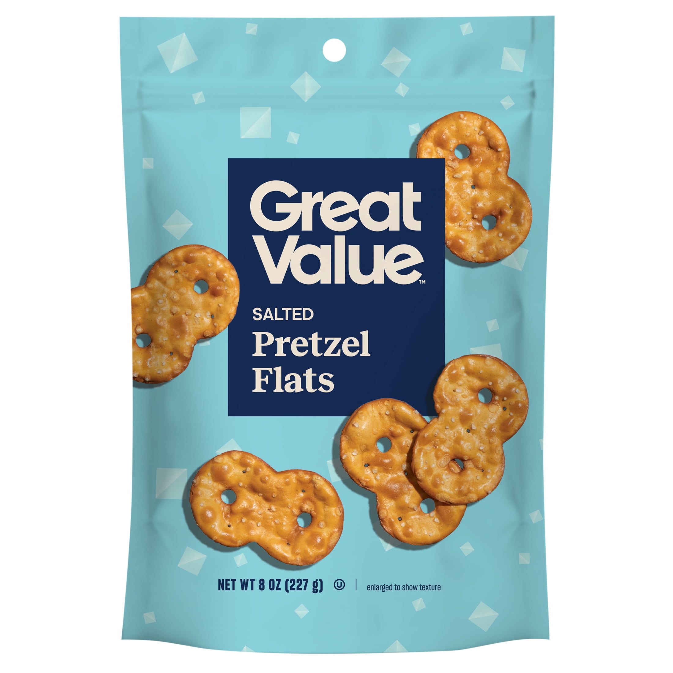 (5 pack) Great Value Classic Salted Original Pretzel Flats, 8 oz