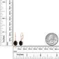 thumbnail image 3 of Gem Stone King 18K Rose Gold Plated Silver Black Sapphire Leverback Dangle Earrings for Women (5.00 Cttw, Gemstone September Birthstone, Oval 9X7MM), 3 of 5