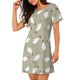 thumbnail image 2 of Balery Funny Chicken Camisón de manga corta con cuello redondo para mujer, cómodo y elegante., 2 of 6