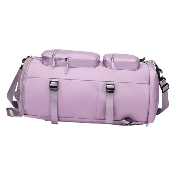 Mochila de lona grande, bolsa deportiva con compartimento para zapatos, resistente y resistente al agua. Violeta
