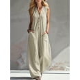 thumbnail image 2 of Womens Casual Sleeveless Jumpsuit Romper for Women Summer Beach Holiday One-Piece Outfit Matcha Color XXL, 2 of 3