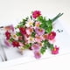 thumbnail image 3 of Ramo de flores artificiales con hojas verdes, realista, resistente a los rayos UV, de seda, para interior y exterior, jardín, patio, balcón, decoración del hogar., 3 of 8