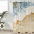 thumbnail image 2 of Extra Long Shower Curtain 72x96 Inch, Coastal Shower Curtain Waterproof Bathroom Decor Summer Beach Nautical Seaside Blue Beige Fabric Bath Curtain Set Accessories with Hooks, 2 of 6