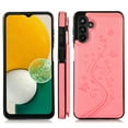 thumbnail image 2 of Feishell Back Case for Samsung Galaxy A14 5G,Embossed Pattern PU Leather Wallet Phone Case with ID Credit Card Slots Shockproof Magnetic Buckle Back Flip Holder Protective Cover,Pink, 2 of 9