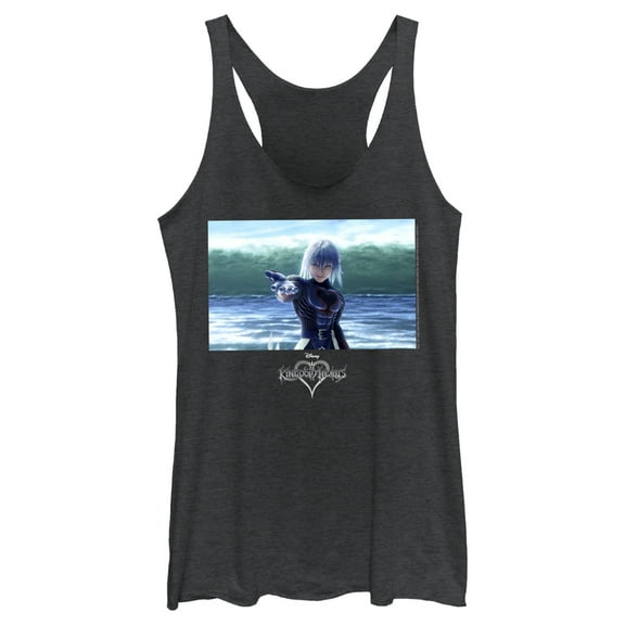 Women's Kingdom Hearts 1 Heartless Riku  Racerback Tank Top Black Heather X Small