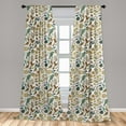 thumbnail image 5 of Ambesonne Leaves Curtains, Birds and Dragonflies, Pair of 28"x84", Multicolor, 5 of 5