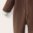 thumbnail image 7 of WUANDIXFA Newborn Hospital Outfit Boy Cute Romper Cute and Cozy Fleece Full Body Romper Jumpsuit for Winter Home Wear,Brown,18-24 Months, 7 of 7