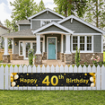 thumbnail image 6 of Black Background Happy 40th Birthday Banner with Golden Balloons Stars and Glitter Party Decors for Birthday Party Photography Props Backdrop Decorations Celebrations, 6 of 6
