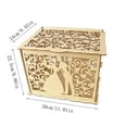 thumbnail image 6 of Vintage Wedding Card Box with Lock - Handmade Wooden Gift Money Holder for Bridal Shower, Anniversary, Party Decor - 11.8 x 9.4 x 8.8 Inch Rustic Plywood Keepsake Chest, 6 of 8