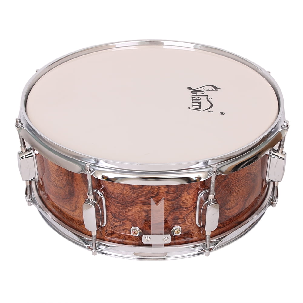 Kepooman Poplar Wood Snare Drum Percussion Set with Drumstick & Drum Key & Strap for Adults Beginner, 13" * 3.5", Tiger Stripes