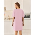 thumbnail image 4 of Ekouaer Cotton Nightgowns for Women Short Sleeve Sleep Shirts Crew Neck Night Dress Nightshirt with Pockets, 4 of 6