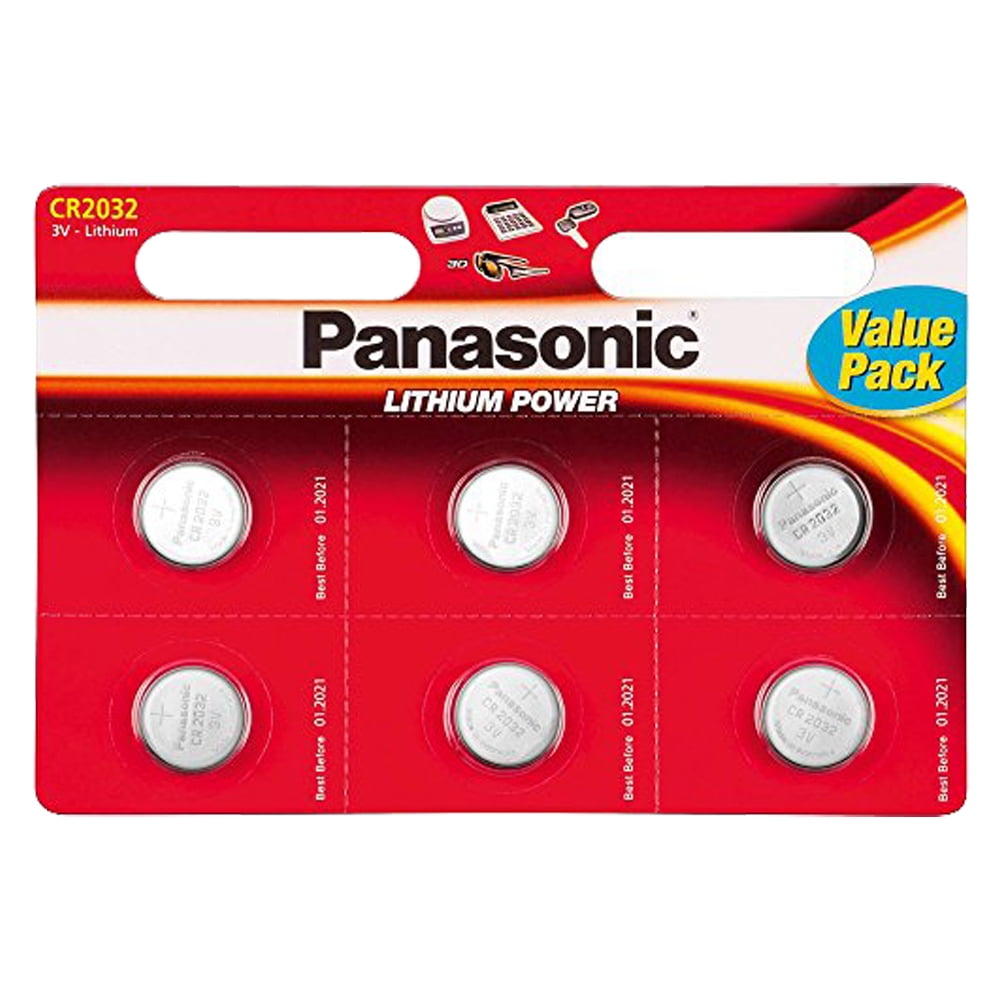 Silicon Brig styrte Panasonic Cr2032 Battery Lithium Coin Cell Batteries - X6 Pack - Walmart.com