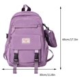 thumbnail image 3 of Mochila Mochila Niñas Impermeable Sólido Cremallera Ventilar Bookbag (Luz) Púrpura, 3 of 5
