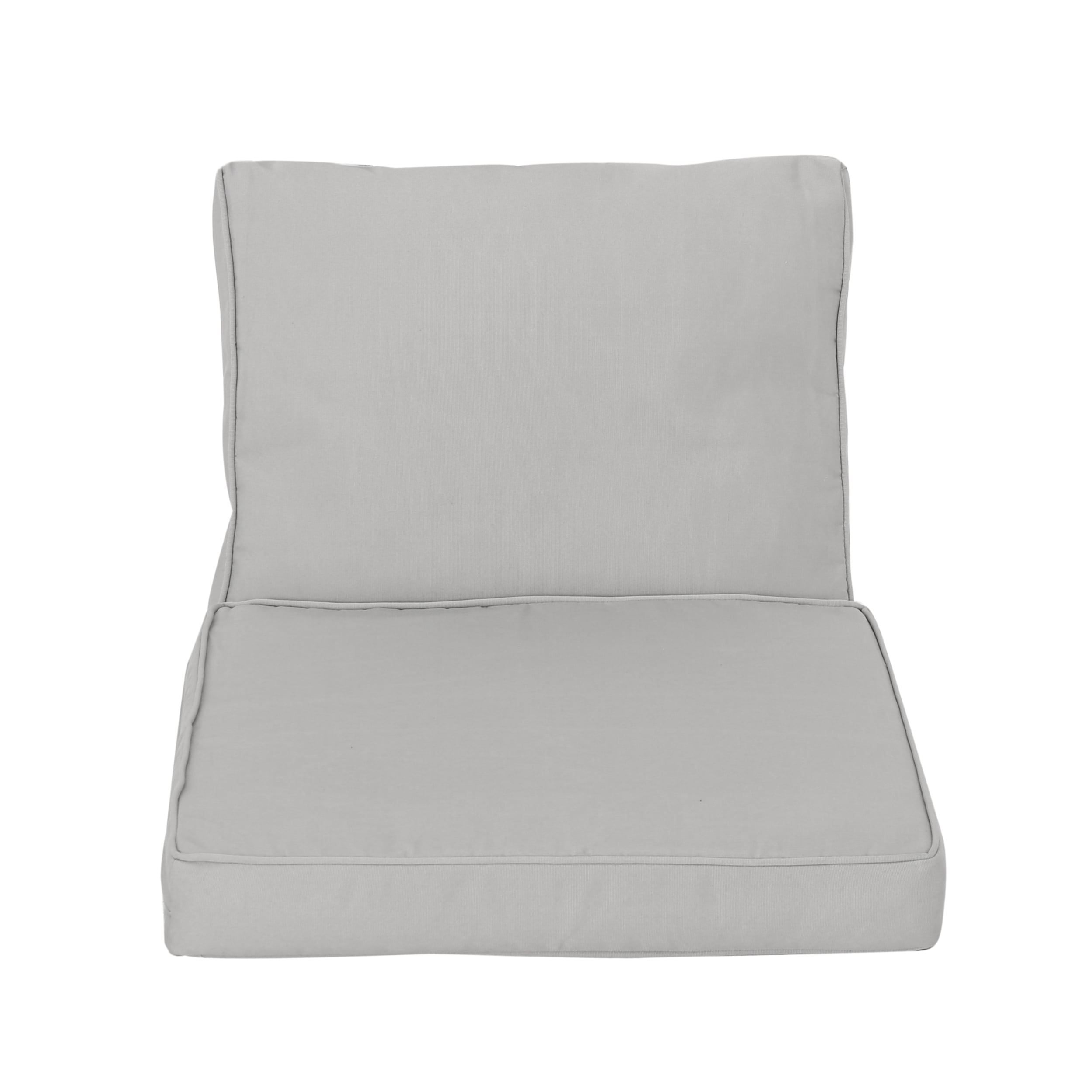 Noble House Hopewell Outdoor Fabric Club Chair Cushions in Silver