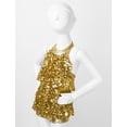 thumbnail image 6 of inlzdz Girls Shiny Sequins Dance Dress Leotard Sparkle Hip Hop Latin Jazz Dance Costume Dancewear Gold 8, 6 of 7