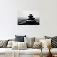thumbnail image 2 of ZHONGYUTONG Zen Stone Wall Art Black and White Zen Canvas Picture Spa Stones Print Bathroom Spa Room Yoga Meditation Living Room Wall Decor Frame (12" x 18"), 2 of 6