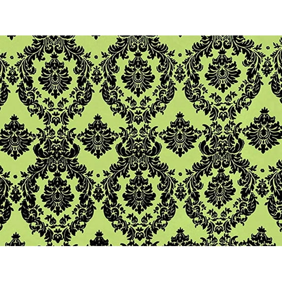 Flocked Damask Polyester Taffeta Fabric by the 5, 10, 15 and 20 Yard Increment, 58”/60” Wide, All Colors